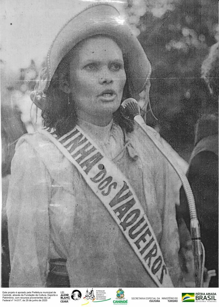 Canindeense Dina Martins quando foi escolhida como a primeira Rainha Vaqueira do Sertão (1970).