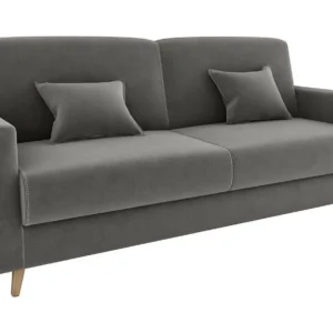Sofá-cama Casal 3 Lugares Reclinável Veludo Matrix Emília