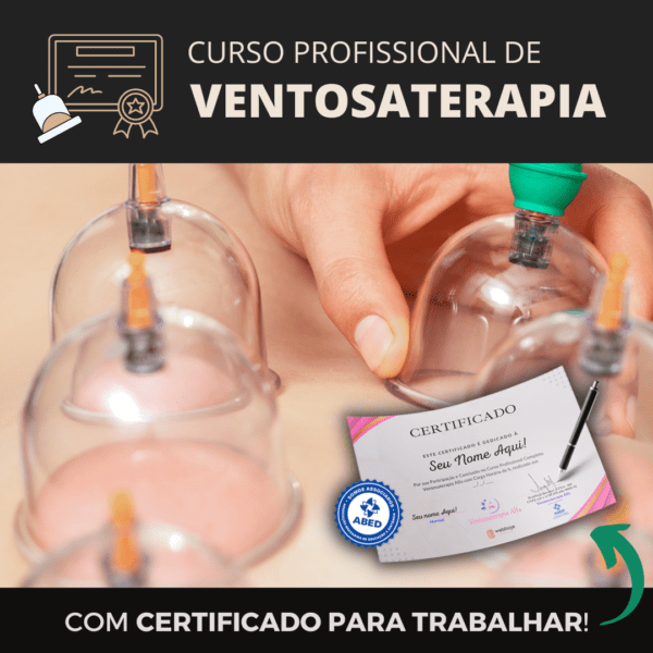 Curso de Ventosaterapia online completo com certificado pronto pra trabalhar